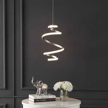Whirl Modern Minimalist Aluminum/Iron Abstract Integrated LED Pendant - JONATHAN Y